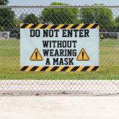 Banderoles Ne pas entrer sans masque (En situation)