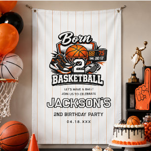 Banderoles Né pour le basket-ball, garçon 2e anniversaire sur