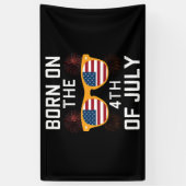 Banderoles Né Sur Les Lunettes De Soleil D'Anniversaire 4 jui (Vertical)