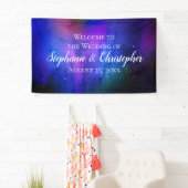 Banderoles Nebula violette Art céleste Mariage spatial (En situation)