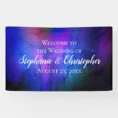 Banderoles Nebula violette Art céleste Mariage spatial (Horizontal)