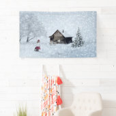 Banderoles Neige de Noël au Cabine (En situation)