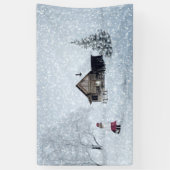Banderoles Neige de Noël au Cabine (Vertical)