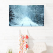 Banderoles Neige de Noël sur les voies ferrées (En situation)