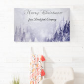 Banderoles Neige du paysage hivernal violet (En situation)