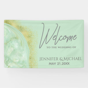 Banderoles Neo mint or marbre agate calligraphie élégante