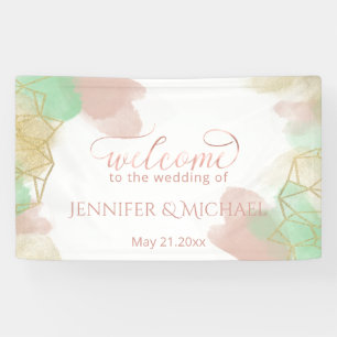 Banderoles Neomint blush or aquarelle géométrique