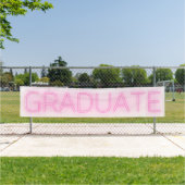 Banderoles NEON Blanc Énorme ROSE Moderne Grad Faire-part (En situation)