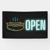 Banderoles Neon Hot Dog Open Indoor Vinyl Banner (Horizontal)