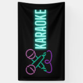 Banderoles Neon Karaoke Mics and Text (Vertical)