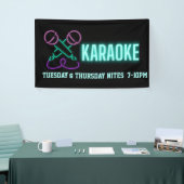 Banderoles Neon Karaoke Mics and Text Custom Banner (Salon professionnel)