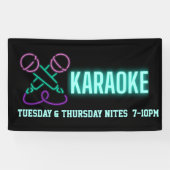 Banderoles Neon Karaoke Mics and Text Custom Banner (Horizontal)