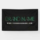 Banderoles Neon Look Vert Noir Marque moderne Nom (Horizontal)