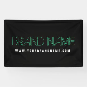 Banderoles Neon Look Vert Noir Marque moderne Nom