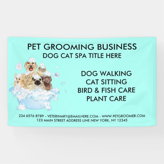 Banderoles Neon Pet Grooming Assis Chien Chat Spa Bain (Horizontal)