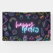 Banderoles Neon Purim (Horizontal)