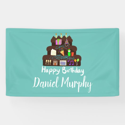 Banderoles Nerdy Birthday Réseau neuronal (Horizontal)