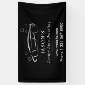 Banderoles Nettoyage de voiture Black & Silver Luxury Auto Dé (Vertical)