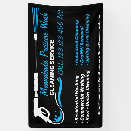 Banderoles Nettoyeur de lavage à pression noir (Vertical)