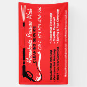 Banderoles Nettoyeur de lavage de pression rouge (Vertical)