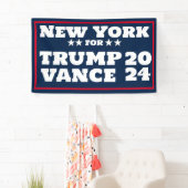 Banderoles New York pour Trump Vance 2024 (En situation)
