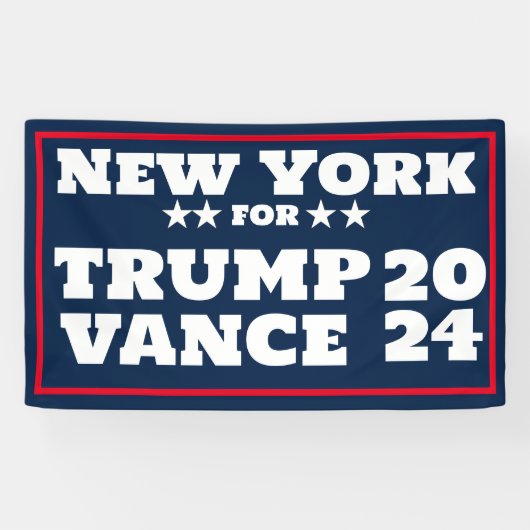 Banderoles New York pour Trump Vance 2024 (Horizontal)