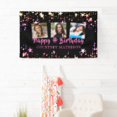 Banderoles N'importe quel âge Anniversaire Black Pink Stars N (En situation)