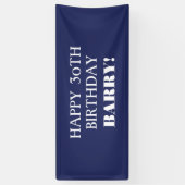 Banderoles N'importe quel âge Bleu Marine Bleu Blanc Joyeux A (Vertical)