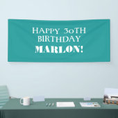 Banderoles N'importe quel âge Turquoise Aqua Bleu Blanc Joyeu (Salon professionnel)