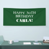 Banderoles N'importe quel âge Vert foncé Blanc Joyeux Anniver (Salon professionnel)