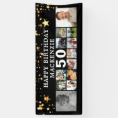 Banderoles N'Importe Quel Anniversaire 12 Photo Collage Gold (Vertical)