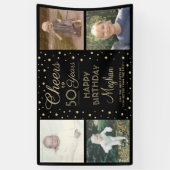 Banderoles N'IMPORTE QUEL Anniversaire Cheval Noir Gold Confe (Vertical)