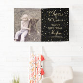 Banderoles N'IMPORTE QUEL Anniversaire Cheval Noir & Or Confe (En situation)