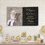 Banderoles N'IMPORTE QUEL Anniversaire Cheval Noir & Or Confe<br><div class="desc">Célébrez un joyeux anniversaire d'étape avec une photo personnalisée en noir et or bannière de fête. (CONSEIL EN MATIÈRE DE PLACEMENT D'IMAGE : Une façon simple de centrer une image exactement comme vous voulez est de la rogner avant de la télécharger sur le site Zazzle.) Design propose n'importe quelle photo...</div>