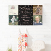 Banderoles N'IMPORTE QUEL Anniversaire Cheval Noir & Rose Con (En situation)