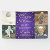 Banderoles N'IMPORTE QUELLE Oeuvre D'Anniversaire Brossé Purp (Horizontal)