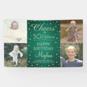 Banderoles N'IMPORTE QUELLE Oeuvre d'anniversaire Brossé Vert (Horizontal)