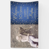 Banderoles N'IMPORTE QUELLE Oreille Brossé Bleu et Or 1 Photo (Vertical)