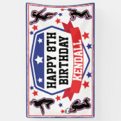 Banderoles Ninja Filles guerrières fête d'anniversaire bleu e (Vertical)