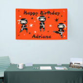 Banderoles Ninja Filles guerrières rose fête d'anniversaire (Salon professionnel)