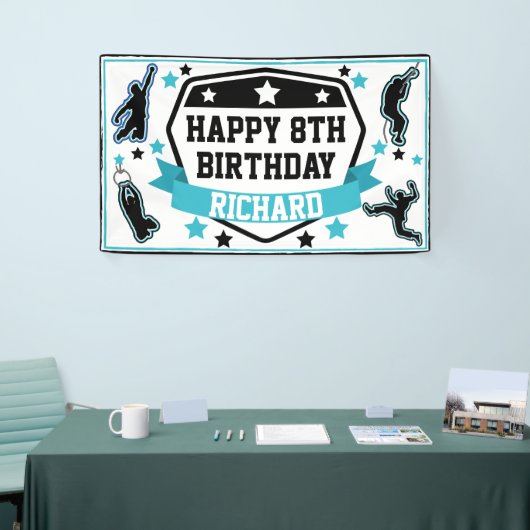 Banderoles Ninja Warriors Boys fête d'anniversaire Noir et Tu (Salon professionnel)