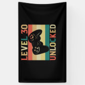 Banderoles Niveau 30 Jeu vidéo déverrouillé 30e anniversaire (Vertical)