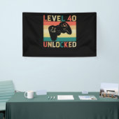 Banderoles Niveau 40 Jeu vidéo déverrouillé 40e anniversaire (Salon professionnel)