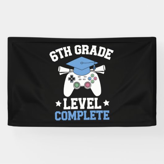 Banderoles Niveau 6e année Complet Gamer Gaming Graduation (Horizontal)