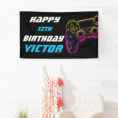 Banderoles Niveau de jeu vidéo sur Gamer Neon Anniversaire (En situation)