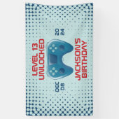 Banderoles Niveau du jeu vidéo Ado déverrouillé fête d'annive (Vertical)