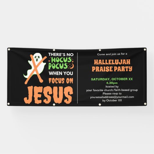 Banderoles NO HOCUS POCUS Christian Halloween Invitation (Horizontal)
