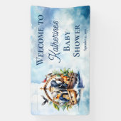 Banderoles Noah's Ark Cute Animals Blue Boy Baby shower (Verticale)