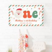 Banderoles Noël 1er anniversaire fête garçon (En situation)