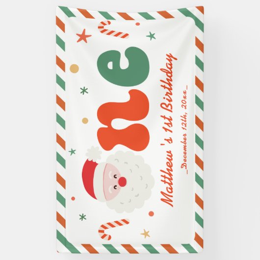 Banderoles Noël 1er anniversaire fête garçon (Vertical)